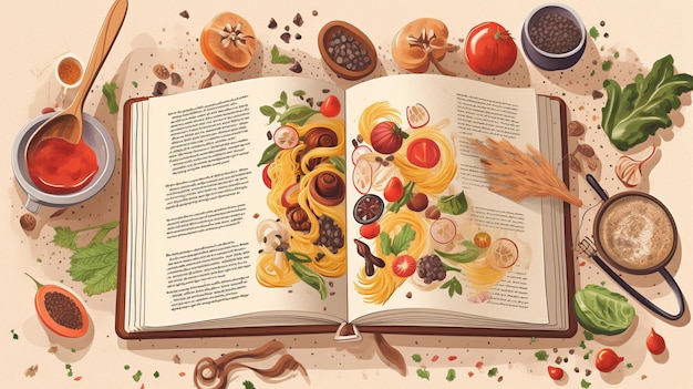 Książka kucharska i składniki
